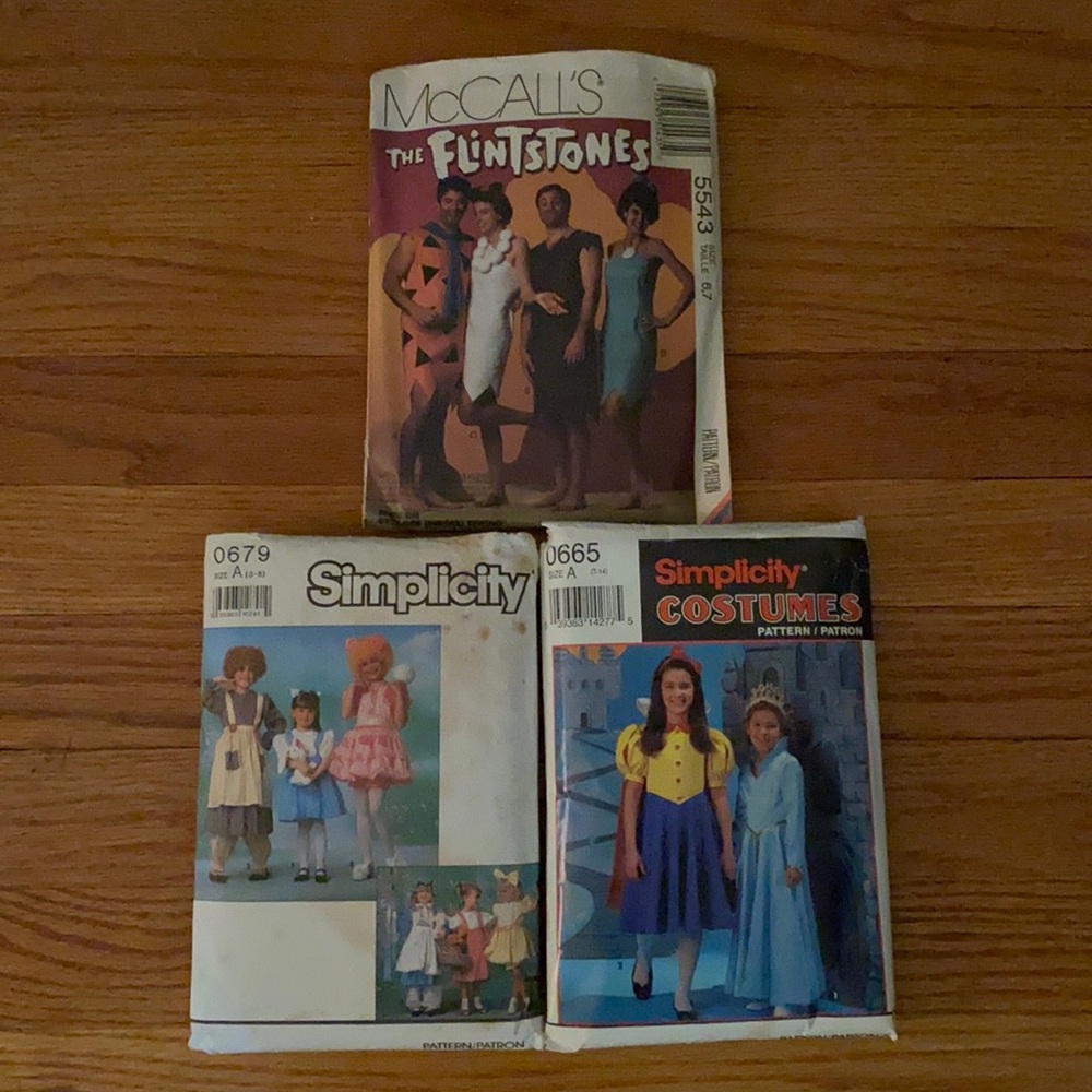 3 VINTAGE 90’s Girls’ Halloween Sewing Patterns